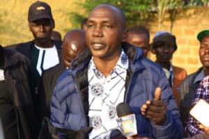 Former Nyamira County Deputy Speaker and Bonyamatuta MCA, Robinson Mocheche, addressing the media. He accused North Mugirango MP, Joash Nyamoko, of being selfish over the university issue. Photo/Arnold Ageta