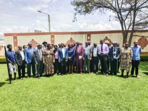 A group of Nyamira professionals poses for a photo after expressing their support for the proposed Kiabonyoru University site. They welcomed President Ruto's declaration, stating that they are pleased with the offer. Photo by Arnold Ageta.