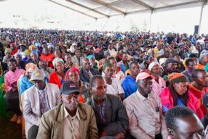 A section of coffee farmers who attended the sensitization program organized by the New KPCU. Photo/Arnold Ageta.