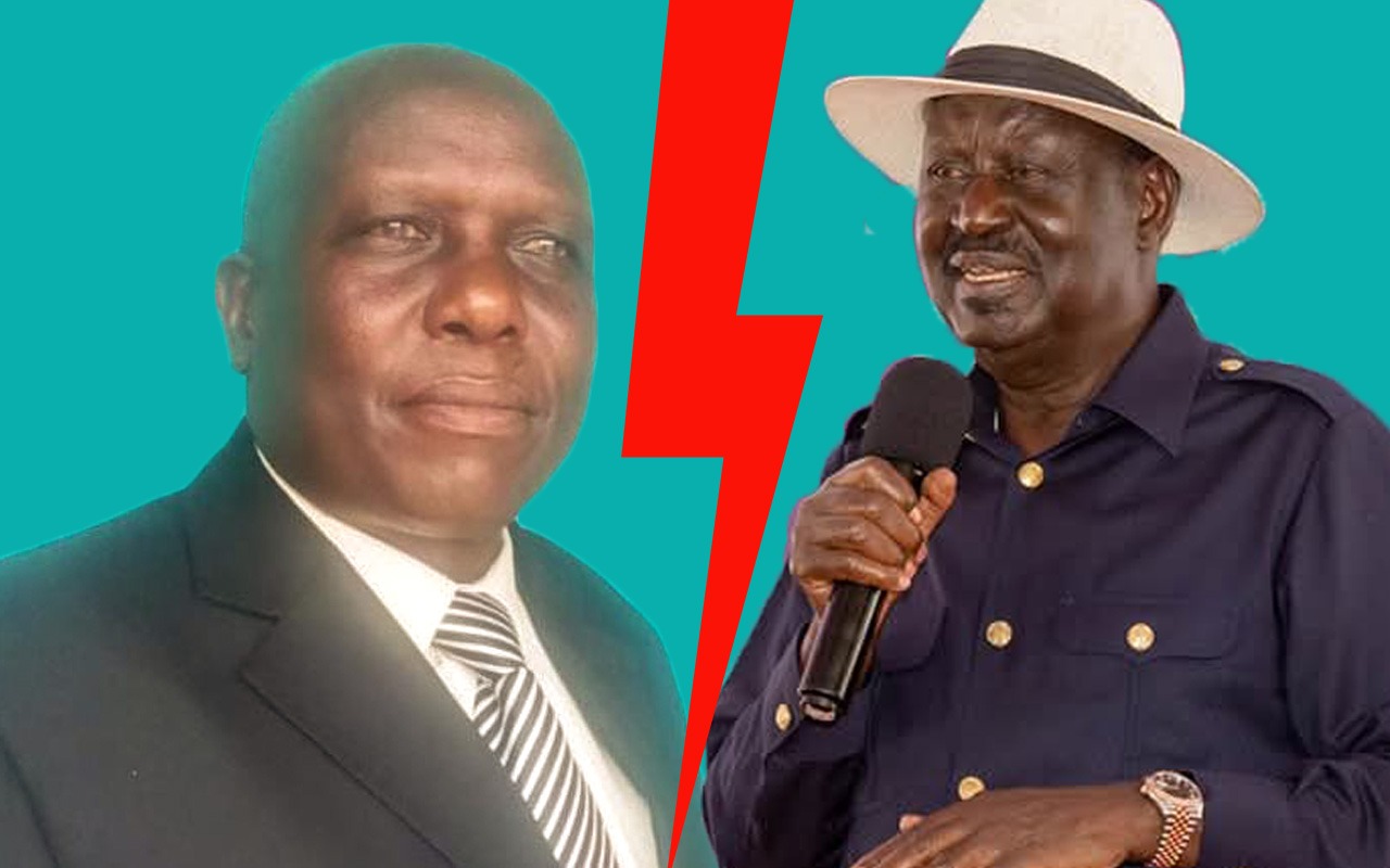 KNUT Nyamira Branch Executive Secretary Evans Obiri and Raila Odinga have clashed over the devolution of education. Photo/Courtesy